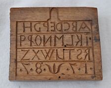 Antikes Springerle Spekulatius Holzmodel mit ABC und 1787 datiert Nussbaum
