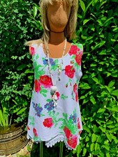 LES FRERES 2 teiliges Leinen Viskose Mini Sommerkleid florales Design Gr. XL