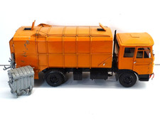 Blechauto Müllauto BSR mit Mülltonne Eigenbau ca 41cm MAN LKW Handarbeitsmodell