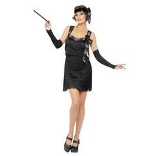 20er Jahre Show Kleid schwarz Charleston Kostüm Flapperkostüm Charlestonkostüm