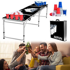 Beer Pong Tisch Bierpong-Tisch 5 Bälle Audio Table Party Bier Spiel Klapptisch