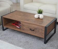 Couchtisch HWC-A27, Beistelltisch, 41x120x60cm 3D-Struktur, Wildeiche-Optik