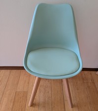 2 Stück Esszimmer Stuhl Wohnzimmerstuhl Küchen Gepolstert Massivholz Buche  Mint