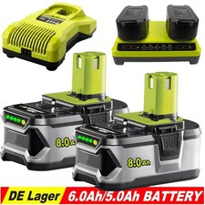 2X 8,0AH Für RYOBI One Plus Akku 18V Lithium RB18L50 P108 RB18L40 9,0AH DE