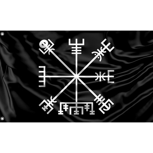 Vegvisir wikingerflagge - vegvisir,,