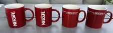 4x Nescafé Kaffeetassen Kaffeebecher Becher Henkel Tasse rund Rot