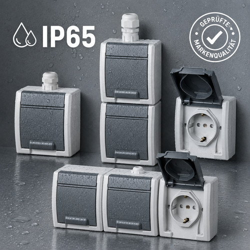 Aufputz steckdose ip65 - aufputz,