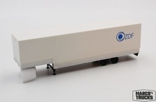 Herpa Planenanhänger gekröpft 2achs weiß/rot "ZDF" 1:87 /HU21041