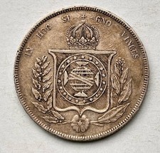 1000 Reis 1859 Brasilien Brazil Pedro II Silber Km# 465