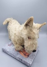 Steiff Sealyham Hund weiß Vorkrieg 1930 26cm hoch 42cm breit mit FF Knopf 