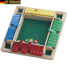 4-Spieler Shut The Box Würfelspiel Klappenspiel Brettspiel für Kinder Erwachsene