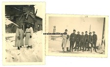 2x Orig. Foto 1.ID Soldaten mit Winter Tarn Mantel Schneehemd in Russland 1942