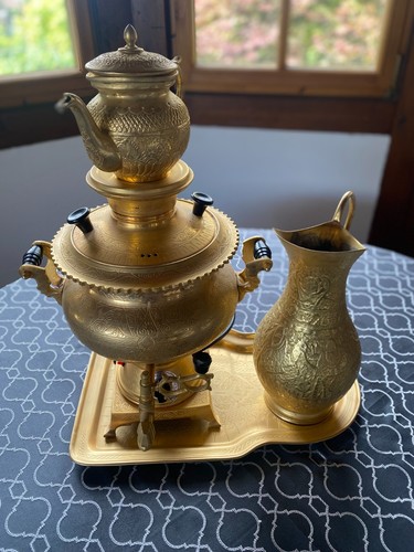 Vergoldeter persischer samowar - vergoldeter,