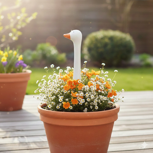 Gartenstecker gans aus - aus, keramik