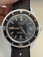 Vintage Sicura Diver Skindiver Taucheruhr aus 1970igern gebraucht