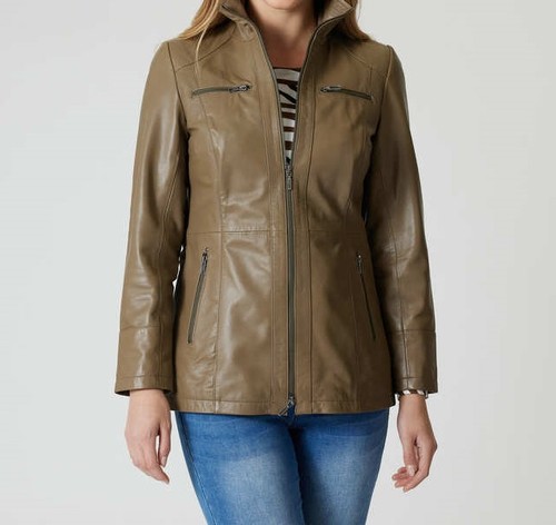 Lederjacke grün damen - grün, 42