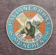 Vintage Bierflaschen Etikett Paulanerbräu München Salvator - Bier - Paulaner
