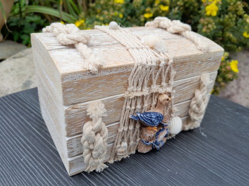Schatzkiste holz möwe - holz, netz