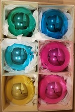 6 Bunte alte und große Weihnachtskugeln Christbaumkugeln Weihnachtsbaumschmuck