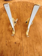 Garderobe Haken Mid Century 50er/60er Jahre Rockabilly, Messing, hellblau