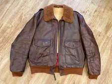 Aero Leather 50s Flight Jacket Lederjacke UK 44 Horween FQHH Shearling Schaffell
