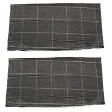 2 Stk Kissenbezug 40x80 cm Kopfkissenbezug 100% Baumwolle Grau Weiß Gestreift