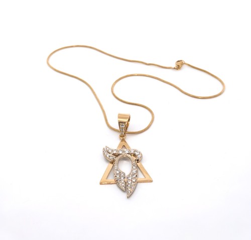 Goldkette mit pavé anhänger - mit,