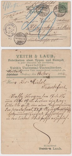 Retour postkarte mit - dr, retour-postkarte