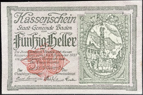 Heller baden notgeld - baden,