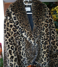 Web-Pelz-Jacke, Leopard-Muster, beige-braun, Gr. 38-40-42, neu