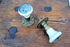 Antike Türknöpfe Türknauf Jugendstil Messing Porzellan Top Unbeschädigt 21cm