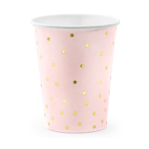 Pappbecher rosa mit - mit, goldenen