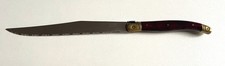 1 langes Laguiole Messer 29 cm rotbraun Messing Chrom silber Fleischmesser 