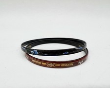 2 x Vintage Michaela Frey Wien Emaille Armreif signiert 1970er Österreich