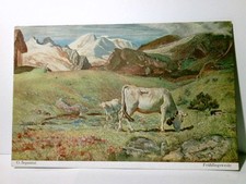 Nostalgie / Vintage / Kunst. Frühlingsweide von G. Segantini. Alte Ansichtskarte