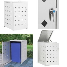 Mülltonnenbox Edelstahl Mülltonnenverkleidung 1 Tonnen Silbern 69 x 77,5 x 115cm