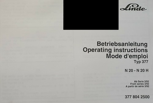 Betriebsanleitung linde - -,