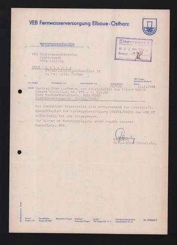 Torgau brief 1984 - torgau,,