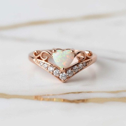 Opal ring roségold herz - roségold,