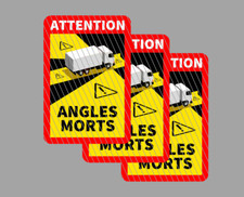 3x Toter Winkel Aufkleber für Frankreich LKW Angel Morts Blind Spot