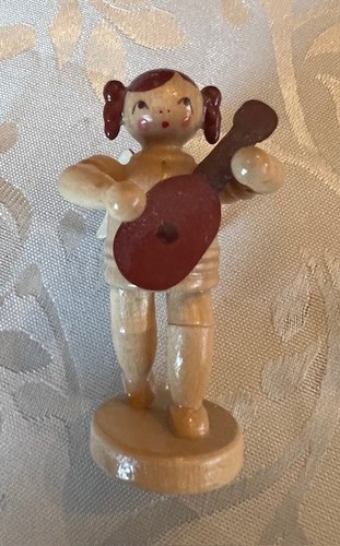 Holz engel mit mandoline - engel,