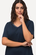 Ulla Popken Damen große Größen Bigshirts 2er Pack Rundhals V Ausschnitt