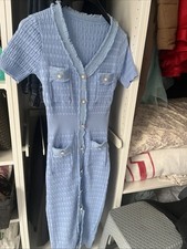 Damen Kleid Sommerkleid Blau