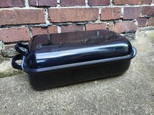 Bräter Email Emailware Emaille, Pflanztopf bepflanzen Pflanzgefäß Garten Schwarz