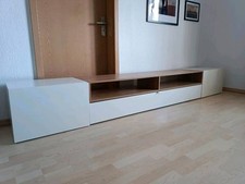 Lowboard weiß hochglanz /Sonoma Eiche 150x42x40,5 mit Seitenteilen