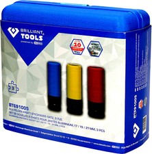KS TOOLS – Brilliant 1/2" Alu-Felgen Kraft-Stecknuss-Satz robust, 3-tlg 17-19-21