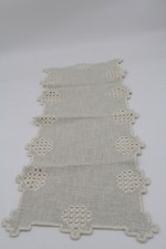 kleine Hardangertischdecke Tischläufer Hardanger-Stickerei leinenf. Handarbeit