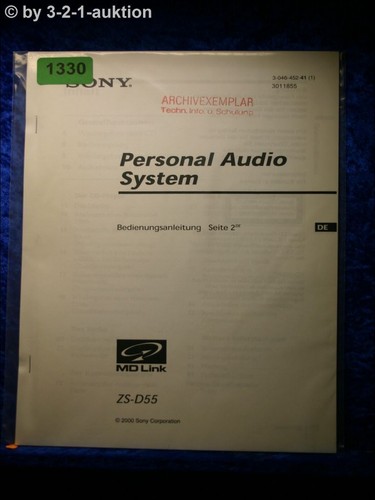 Sony bedienungsanleitung - bedienungsanleitung, zs