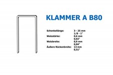 HEFTKLAMMER B80 A VZ Typ80 f