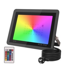 RGB LED Fluter 50W 100W Farbwechsel Strahler mit Stecker Fernbedienung Flutlicht